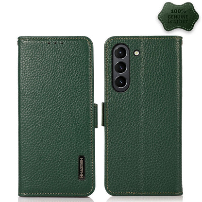 KHAZNEH Side-Magnetic Litchi Genuine Leather RFID Phone Case, For Samsung Galaxy A72 5G, For Samsung Galaxy A82 5G, For Samsung Galaxy F62 / M62, For Samsung Galaxy M32, For Samsung Galaxy M52 5G, For Samsung Galaxy S20 FE, For Samsung Galaxy S20+     ...