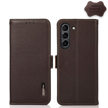 KHAZNEH Side-Magnetic Litchi Genuine Leather RFID Phone Case, For Samsung Galaxy A72 5G, For Samsung Galaxy A82 5G, For Samsung Galaxy F62 / M62, For Samsung Galaxy M32, For Samsung Galaxy M52 5G, For Samsung Galaxy S20 FE, For Samsung Galaxy S20+     ...