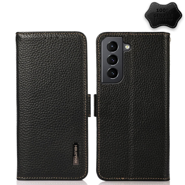 KHAZNEH Side-Magnetic Litchi Genuine Leather RFID Phone Case, For Samsung Galaxy A72 5G, For Samsung Galaxy A82 5G, For Samsung Galaxy F62 / M62, For Samsung Galaxy M32, For Samsung Galaxy M52 5G, For Samsung Galaxy S20 FE, For Samsung Galaxy S20+     ...