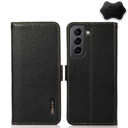 KHAZNEH Side-Magnetic Litchi Genuine Leather RFID Phone Case, For Samsung Galaxy A72 5G, For Samsung Galaxy A82 5G, For Samsung Galaxy F62 / M62, For Samsung Galaxy M32, For Samsung Galaxy M52 5G, For Samsung Galaxy S20 FE, For Samsung Galaxy S20+     ...