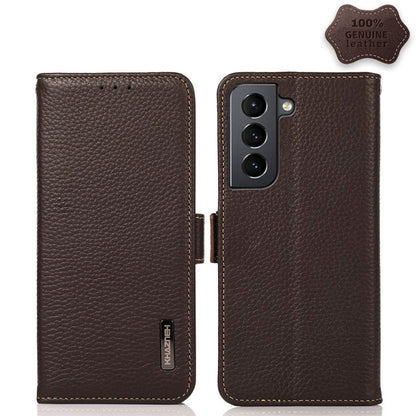 KHAZNEH Side-Magnetic Litchi Genuine Leather RFID Phone Case, For Samsung Galaxy A72 5G, For Samsung Galaxy A82 5G, For Samsung Galaxy F62 / M62, For Samsung Galaxy M32, For Samsung Galaxy M52 5G, For Samsung Galaxy S20 FE, For Samsung Galaxy S20+     ...