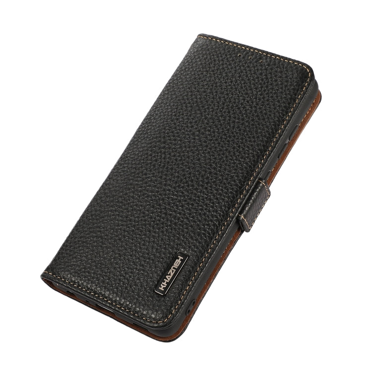 KHAZNEH Side-Magnetic Litchi Genuine Leather RFID Phone Case, For Samsung Galaxy S21 Ultra 5G, For Samsung Galaxy S22+ 5G, For Samsung Galaxy S22 5G, For Samsung Galaxy S22 Ultra 5G, For Samsung Galaxy Xcover 5, For Samsung Galaxy A03 164mm Version    ...