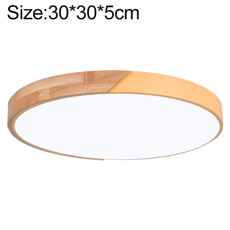 Wood Macaron LED Round Ceiling Lamp, White Light, 23cm, 30cm, 40cm, 50cm, 60cm