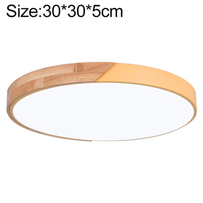 Wood Macaron LED Round Ceiling Lamp, 3-Colors Light, 23cm, 30cm, 40cm, 50cm, 60cm