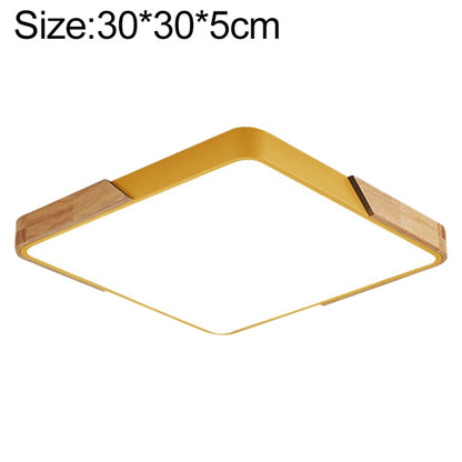 Wood Macaron LED Square Ceiling Lamp, White Light, 30cm, 40cm, 50cm, 60cm