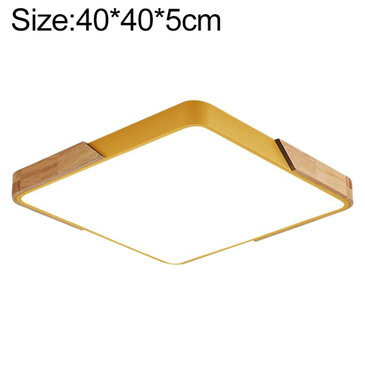 Wood Macaron LED Square Ceiling Lamp, White Light, 30cm, 40cm, 50cm, 60cm
