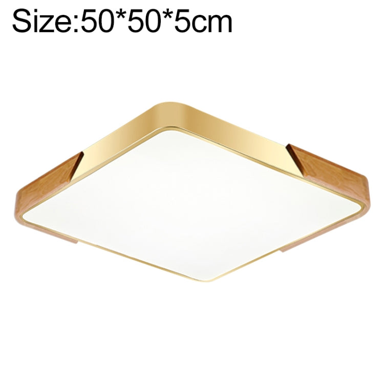 Wood Macaron LED Square Ceiling Lamp, White Light, 30cm, 40cm, 50cm, 60cm