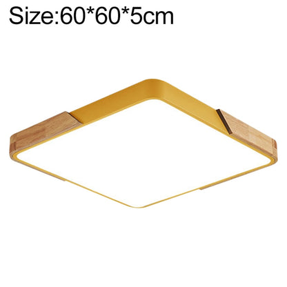 Wood Macaron LED Square Ceiling Lamp, White Light, 30cm, 40cm, 50cm, 60cm