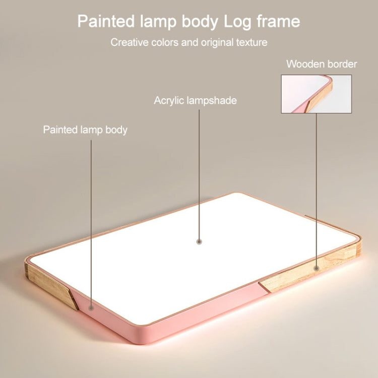 Wood Macaron LED Square Ceiling Lamp, 3-Colors Light, 30cm, 40cm, 50cm, 60cm