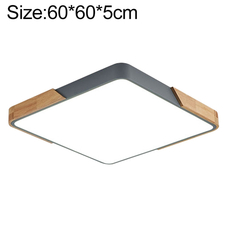 Wood Macaron LED Square Ceiling Lamp, 3-Colors Light, 30cm, 40cm, 50cm, 60cm