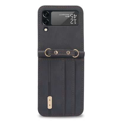 Crossbody Siamese Leather Phone Case with Lanyard, For Samsung Galaxy Z Flip3 5G
