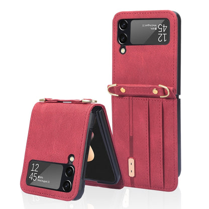 Crossbody Siamese Leather Phone Case with Lanyard, For Samsung Galaxy Z Flip3 5G