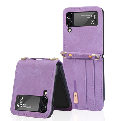 Crossbody Siamese Leather Phone Case with Lanyard, For Samsung Galaxy Z Flip3 5G