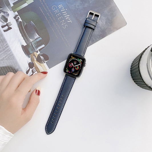 Genuine Leather Watchband For Apple Watch Series, 7 41mm / 6&SE&5&4 40mm / 3&2&1 38mm, 7 45mm / 6&SE&5&4 44mm / 3&2&1 42mm
