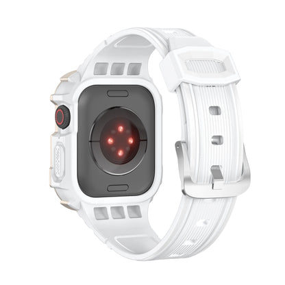 Two-color Armor Integrated Watchband For Apple Watch Series, 7 41mm / 6&SE&5&4 40mm, 7 45mm / 6&SE&5&4 44mm