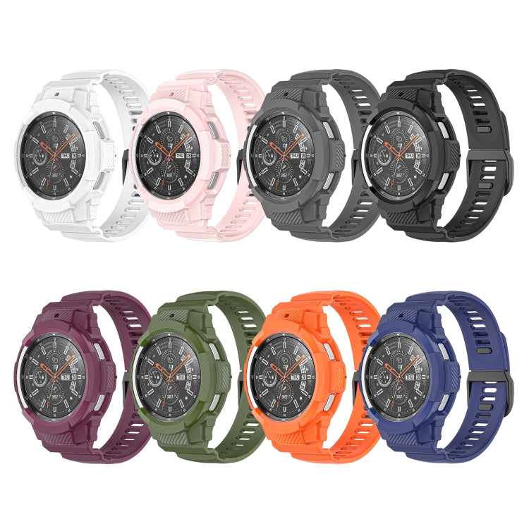 Carbon Fiber Sport Silicone Integrated Watchband, For Samsung Galaxy Watch4 40mm, For Samsung Galaxy Watch4 Classic 42mm