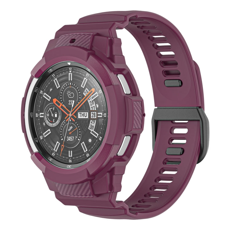 Carbon Fiber Sport Silicone Integrated Watchband, For Samsung Galaxy Watch4 40mm, For Samsung Galaxy Watch4 Classic 42mm