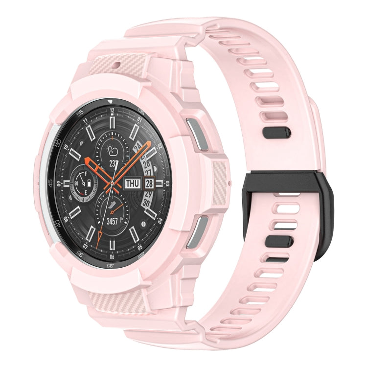 Carbon Fiber Sport Silicone Integrated Watchband, For Samsung Galaxy Watch4 40mm, For Samsung Galaxy Watch4 Classic 42mm