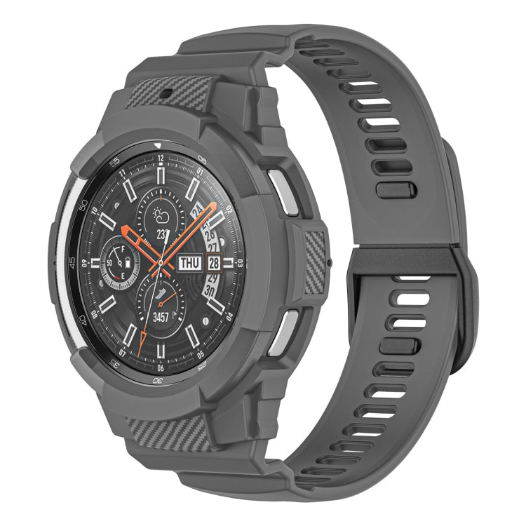 Carbon Fiber Sport Silicone Integrated Watchband, For Samsung Galaxy Watch4 40mm, For Samsung Galaxy Watch4 Classic 42mm