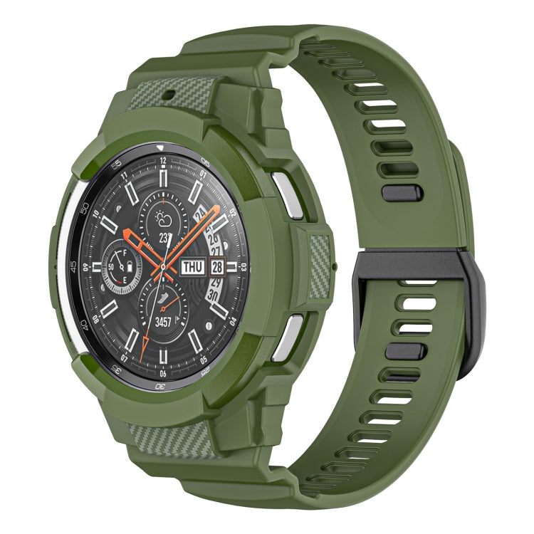 Carbon Fiber Sport Silicone Integrated Watchband, For Samsung Galaxy Watch4 40mm, For Samsung Galaxy Watch4 Classic 42mm
