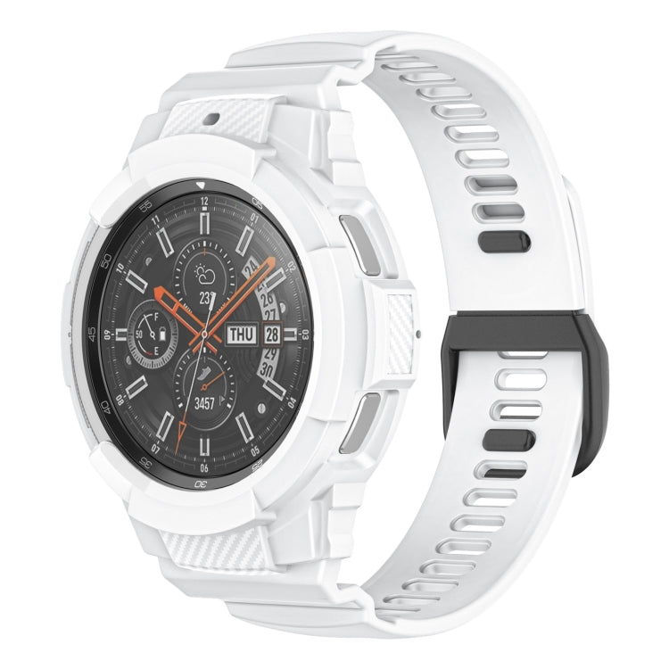 Carbon Fiber Sport Silicone Integrated Watchband, For Samsung Galaxy Watch4 40mm, For Samsung Galaxy Watch4 Classic 42mm