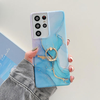 Ring Holder Glitter Marble Phone Case, For Samsung Galaxy S22 5G, For Samsung Galaxy S22+ 5G, For Samsung Galaxy S22 Ultra 5G, For Samsung Galaxy A13, For Samsung Galaxy A53 5G, For Samsung Galaxy A33 5G, For Samsung Galaxy S21 FE 5G                   ...