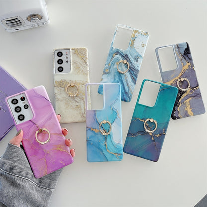 Ring Holder Glitter Marble Phone Case, For Samsung Galaxy S22 5G, For Samsung Galaxy S22+ 5G, For Samsung Galaxy S22 Ultra 5G, For Samsung Galaxy A13, For Samsung Galaxy A53 5G, For Samsung Galaxy A33 5G, For Samsung Galaxy S21 FE 5G                   ...