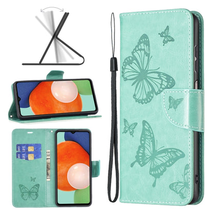 Two Butterflies Embossing Leather Phone Case, For Samsung Galaxy A13 4G, For Samsung Galaxy A33 5G, For Samsung Galaxy A73 5G, For Xiaomi 12