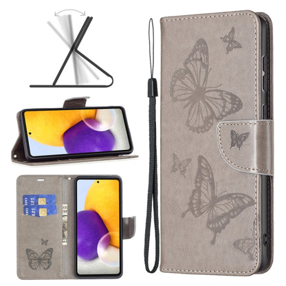 Two Butterflies Embossing Leather Phone Case, For Samsung Galaxy A13 4G, For Samsung Galaxy A33 5G, For Samsung Galaxy A73 5G, For Xiaomi 12