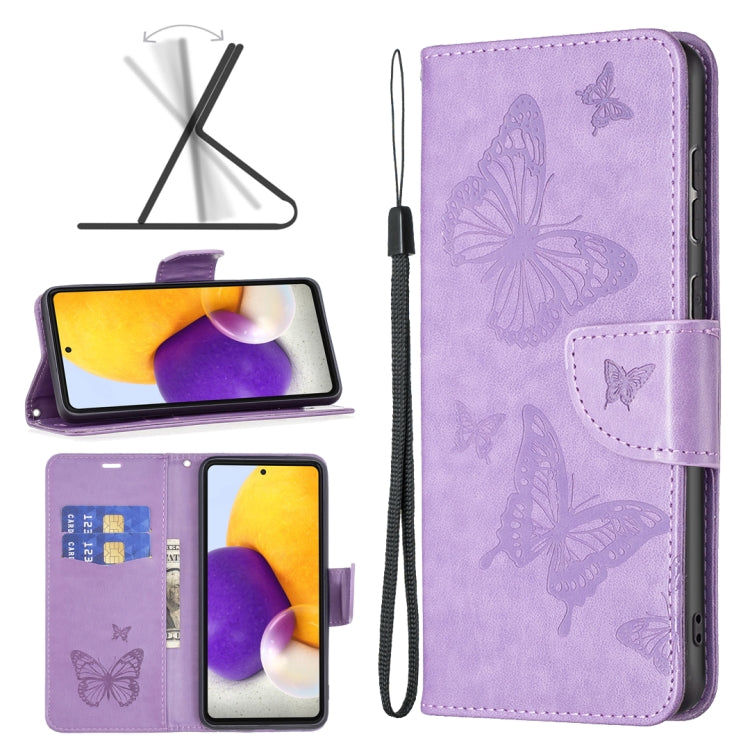 Two Butterflies Embossing Leather Phone Case, For Samsung Galaxy A13 4G, For Samsung Galaxy A33 5G, For Samsung Galaxy A73 5G, For Xiaomi 12