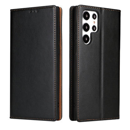 Fierre Shann PU Genuine Leather Texture Leather Phone Case, For Samsung Galaxy S22 5G, For Samsung Galaxy S22+ 5G, For Samsung Galaxy S22 Ultra 5G