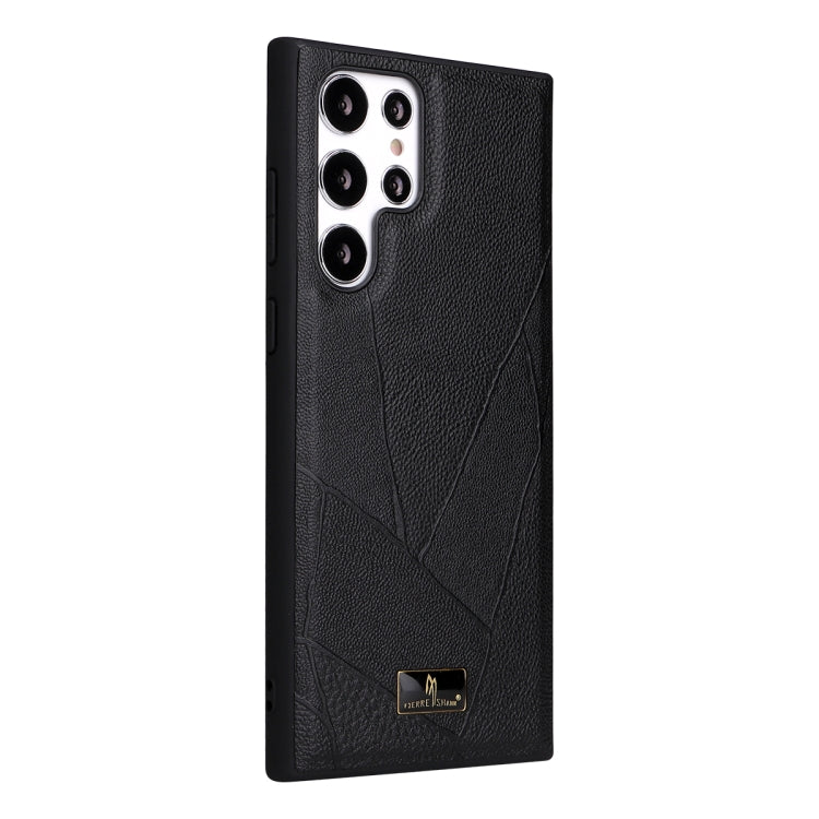 Fierre Shann Leather Texture Phone Back Cover Case, For Samsung Galaxy S22 5G, For Samsung Galaxy S22+ 5G, For Samsung Galaxy S22 Ultra 5G