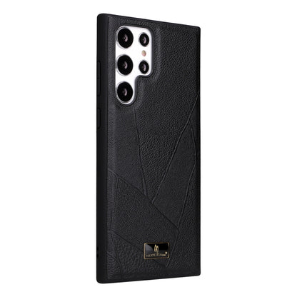 Fierre Shann Leather Texture Phone Back Cover Case, For Samsung Galaxy S22 5G, For Samsung Galaxy S22+ 5G, For Samsung Galaxy S22 Ultra 5G