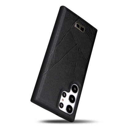 Fierre Shann Leather Texture Phone Back Cover Case, For Samsung Galaxy S22 5G, For Samsung Galaxy S22+ 5G, For Samsung Galaxy S22 Ultra 5G