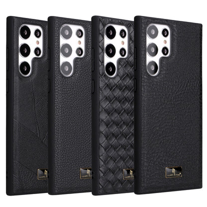 Fierre Shann Leather Texture Phone Back Cover Case, For Samsung Galaxy S22 5G, For Samsung Galaxy S22+ 5G, For Samsung Galaxy S22 Ultra 5G