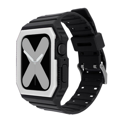 Two-color Integrated Watchband For Apple Watch Series, 7 41mm / 6&SE&5&4 40mm / 3&2&1 38mm, 7 45mm / 6&SE&5&4 44mm / 3&2&1 42mm