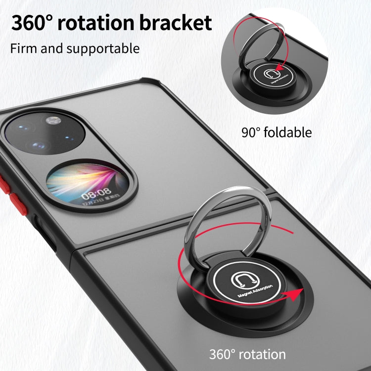 Q Shadow 1 Series TPU + PC Holder Phone Case, For Huawei P50 Pocket, For Samsung Galaxy Z Flip 3 5G