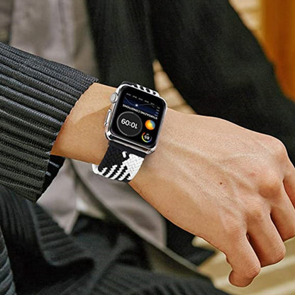 Vertical Texture Braided Watchband For Apple Watch Series, 7 41mm / 6&SE&5&4 40mm / 3&2&1 38mm, 7 45mm / 6&SE&5&4 44mm / 3&2&1 42mm