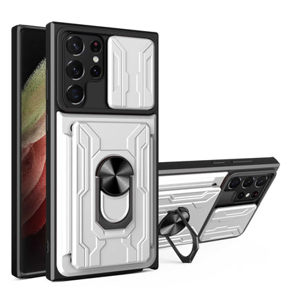 Sliding Camshield Card Phone Case, For Samsung Galaxy S22 Ultra 5G
