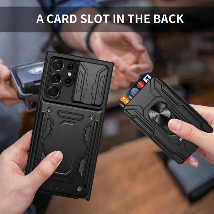 Sliding Camshield Card Phone Case, For Samsung Galaxy S22 Ultra 5G