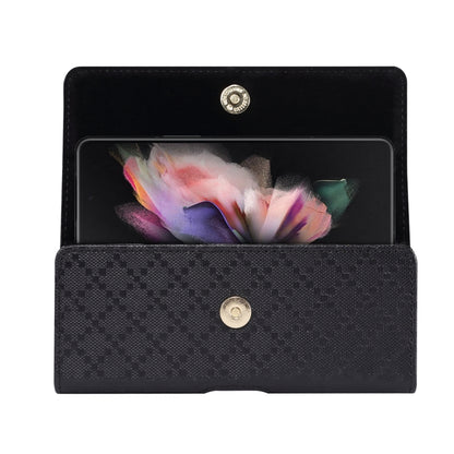 Checkered Texture Waist Hanging Phone Case, For Samsung Galaxy Z Fold3 5G