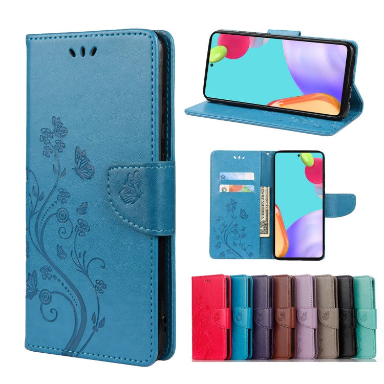 Butterfly Flower Pattern Flip Leather Phone Case, For Samsung Galaxy A23 5G