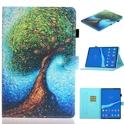 Painted Left and Right Flat Leather Tablet Case, For Samsung Galaxy Tab A8 10.5 2021