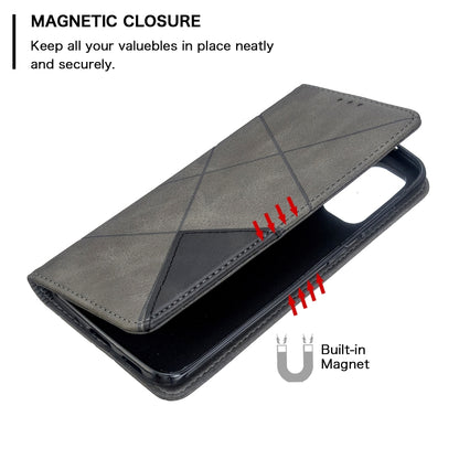 Rhombus Texture Horizontal Flip Magnetic Leather Case with Holder & Card Slots, For Galaxy S20, For Galaxy A71, For Galaxy S20+, For Galaxy S20 Ultra, For Xiaomi CC9 Pro