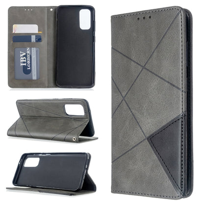 Rhombus Texture Horizontal Flip Magnetic Leather Case with Holder & Card Slots, For Galaxy S20, For Galaxy A71, For Galaxy S20+, For Galaxy S20 Ultra, For Xiaomi CC9 Pro