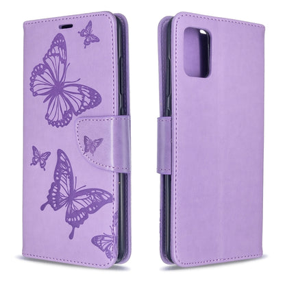 Embossing Two Butterflies Pattern Horizontal Flip PU Leather Case with Holder & Card Slot & Wallet & Lanyard, For Galaxy S20, For Galaxy S20+, For Galaxy A51, For Galaxy A71, For Galaxy S20 Ultra