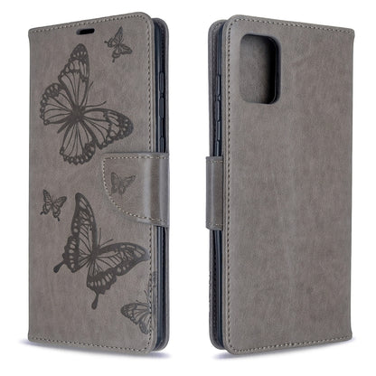 Embossing Two Butterflies Pattern Horizontal Flip PU Leather Case with Holder & Card Slot & Wallet & Lanyard, For Galaxy S20, For Galaxy S20+, For Galaxy A51, For Galaxy A71, For Galaxy S20 Ultra