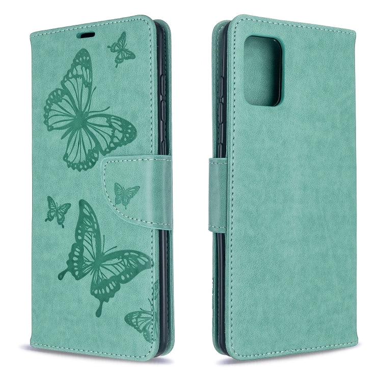 Embossing Two Butterflies Pattern Horizontal Flip PU Leather Case with Holder & Card Slot & Wallet & Lanyard, For Galaxy S20, For Galaxy S20+, For Galaxy A51, For Galaxy A71, For Galaxy S20 Ultra