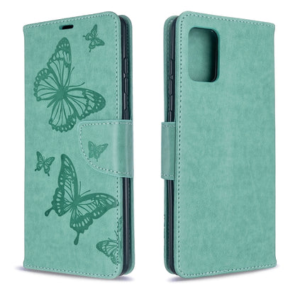Embossing Two Butterflies Pattern Horizontal Flip PU Leather Case with Holder & Card Slot & Wallet & Lanyard, For Galaxy S20, For Galaxy S20+, For Galaxy A51, For Galaxy A71, For Galaxy S20 Ultra