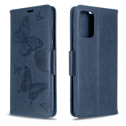 Embossing Two Butterflies Pattern Horizontal Flip PU Leather Case with Holder & Card Slot & Wallet & Lanyard, For Galaxy S20, For Galaxy S20+, For Galaxy A51, For Galaxy A71, For Galaxy S20 Ultra